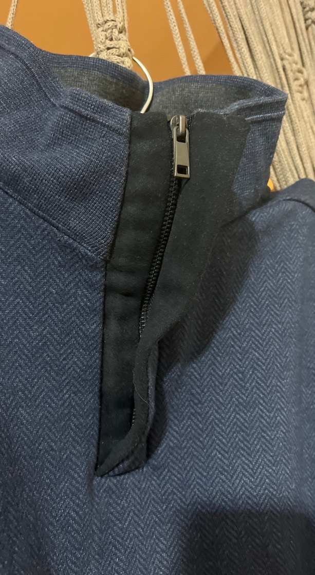 Erkek Mavi Boğazı Fermuarlı Sweatshirt - Görsel 2