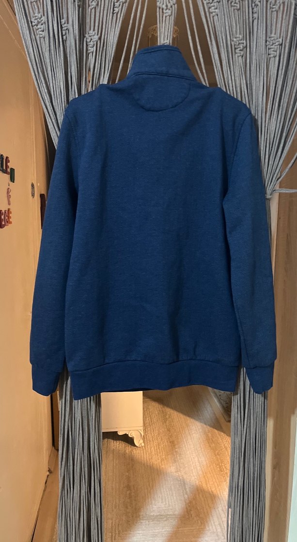Erkek Mavi Boğazı Fermuarlı Sweatshirt - Görsel 5