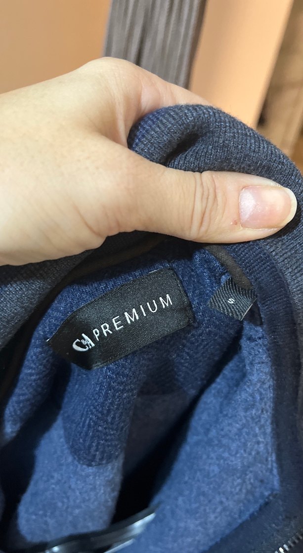 Erkek Mavi Boğazı Fermuarlı Sweatshirt - Görsel 4