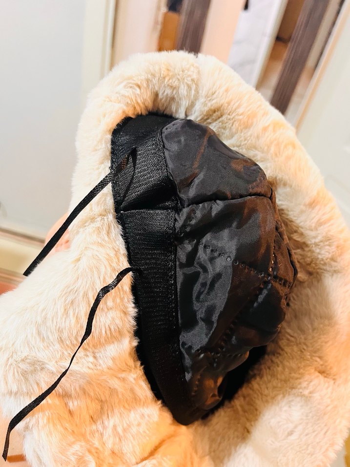 Bej Kürklü Kadın Peluş Şapka - Görsel 4