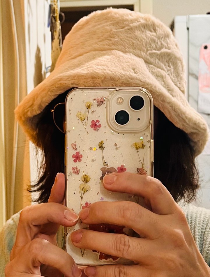 Bej Kürklü Kadın Peluş Şapka - Görsel 2