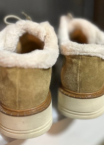 Yeşil Süet Tüylü Dolgu Topuk Kadın Bot - Görsel 3