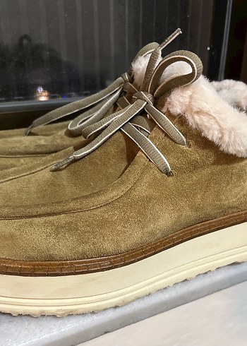 Yeşil Süet Tüylü Dolgu Topuk Kadın Bot - Görsel 2