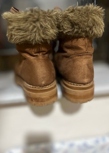 Taba Süet Kadın Bot Kürklü Platform Topuk - Görsel 6