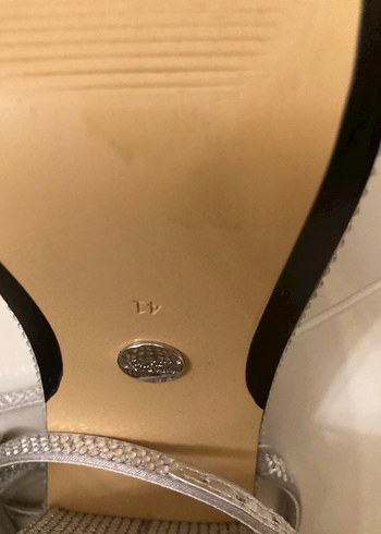 Gri Taşlı Topuklu Kadın Ayakkabı - Görsel 5