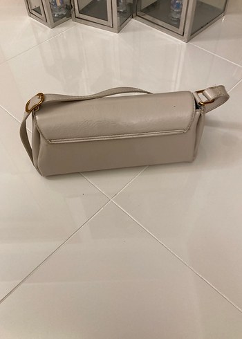 Bej Deri Kadın Omuz Çantası - Görsel 2