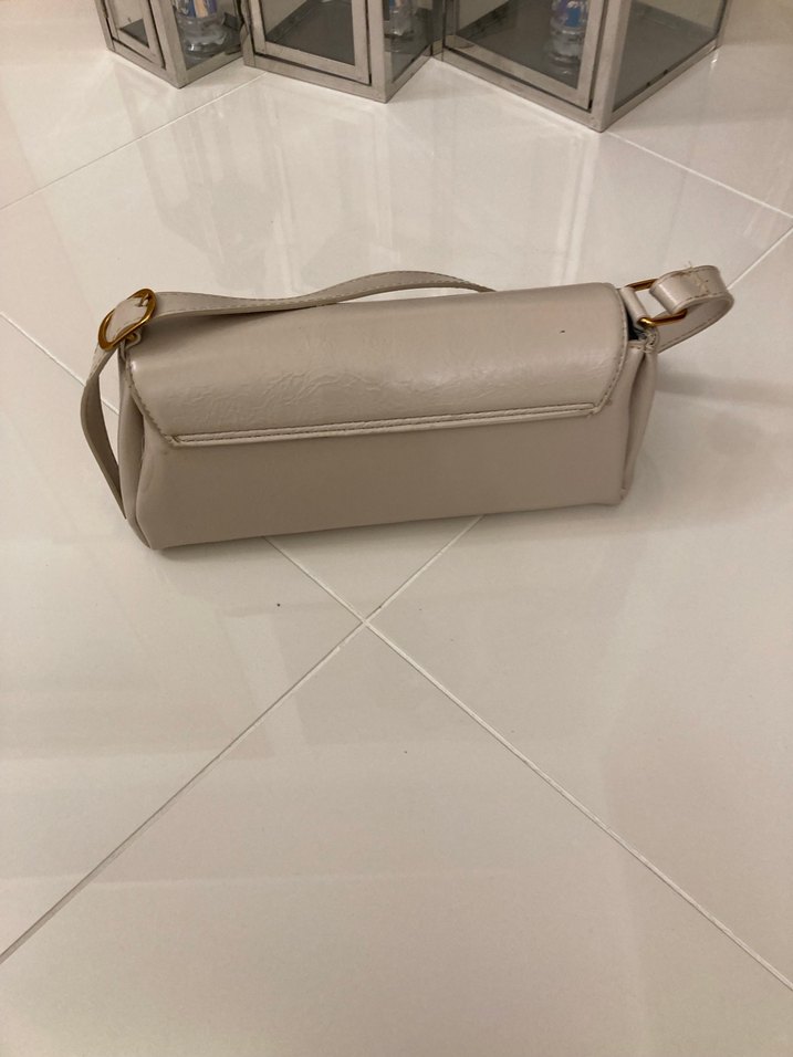 Bej Deri Kadın Omuz Çantası - Görsel 2