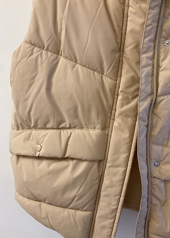 Mango Bej Şişme Kadın Yelek - Görsel 3