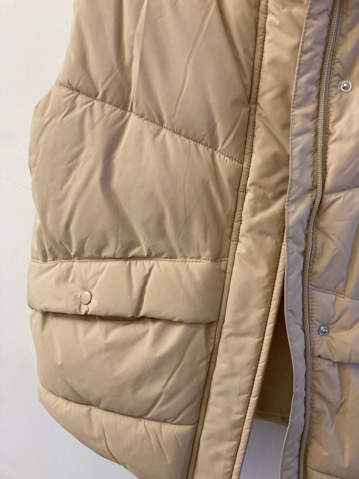 Mango Bej Şişme Kadın Yelek - Görsel 3