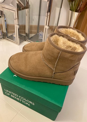 Benetton Bej Süet Kadın Bot - Görsel 5