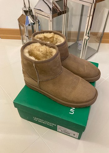 Benetton Bej Süet Kadın Bot - Görsel 2