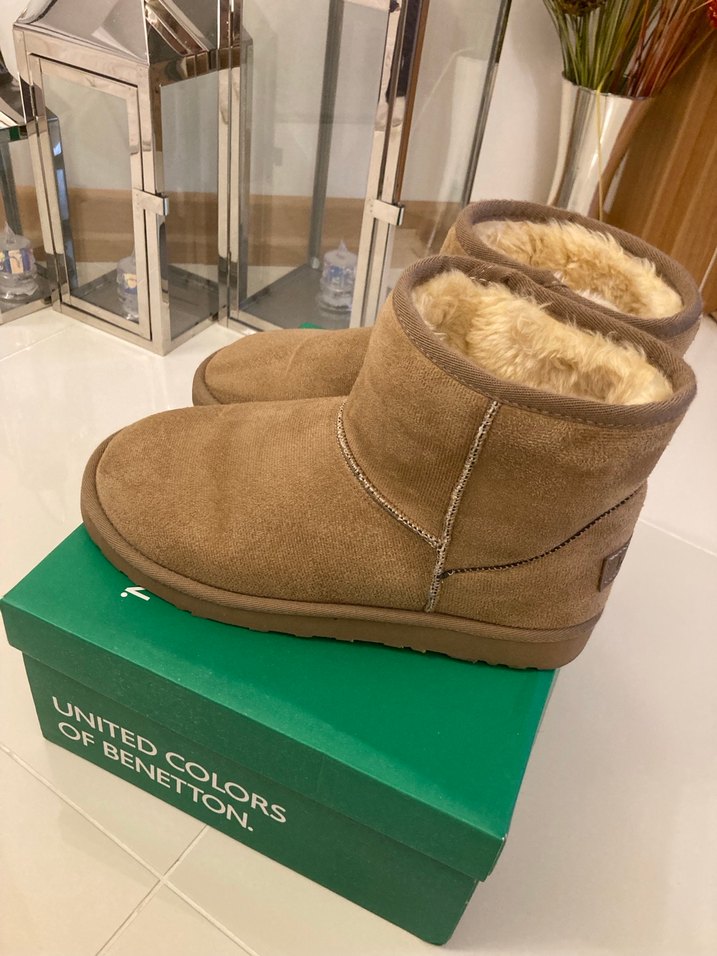 Benetton Bej Süet Kadın Bot - Görsel 5