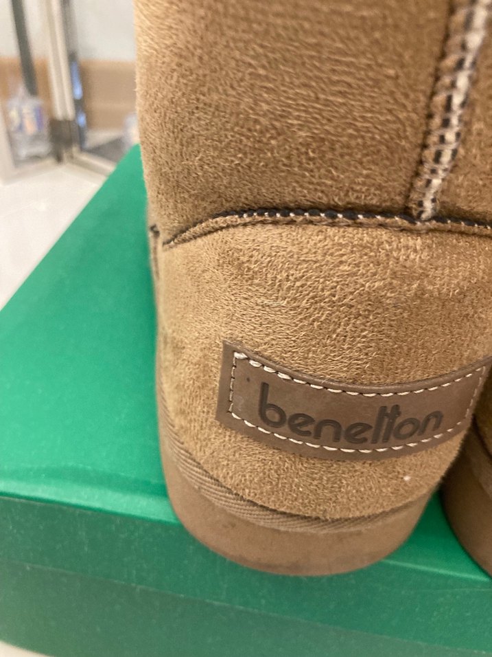 Benetton Bej Süet Kadın Bot - Görsel 4