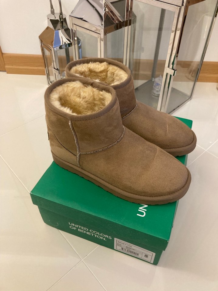 Benetton Bej Süet Kadın Bot - Görsel 2