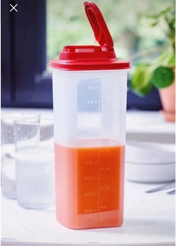 Tupperware Kırmızı Kapaklı Çok Amaçlı Sürahi 2L - Görsel 4