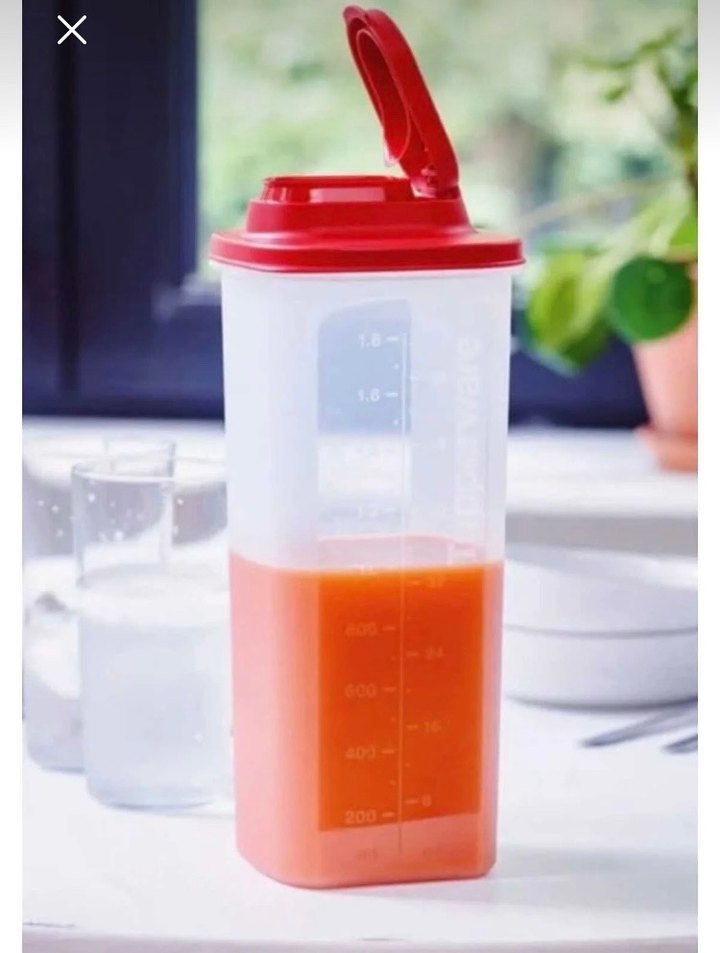 Tupperware Kırmızı Kapaklı Çok Amaçlı Sürahi 2L - Görsel 4