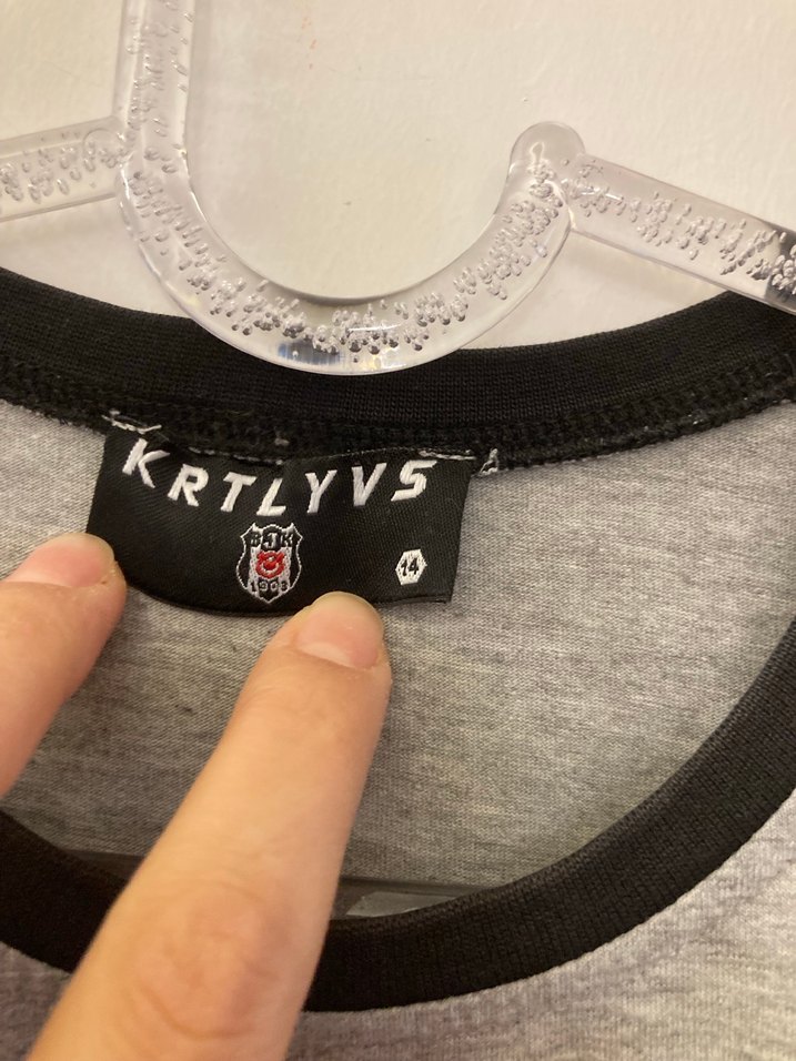 Beşiktaş Gri Baskılı Siyah Beyaz Erkek Tişört - Görsel 2