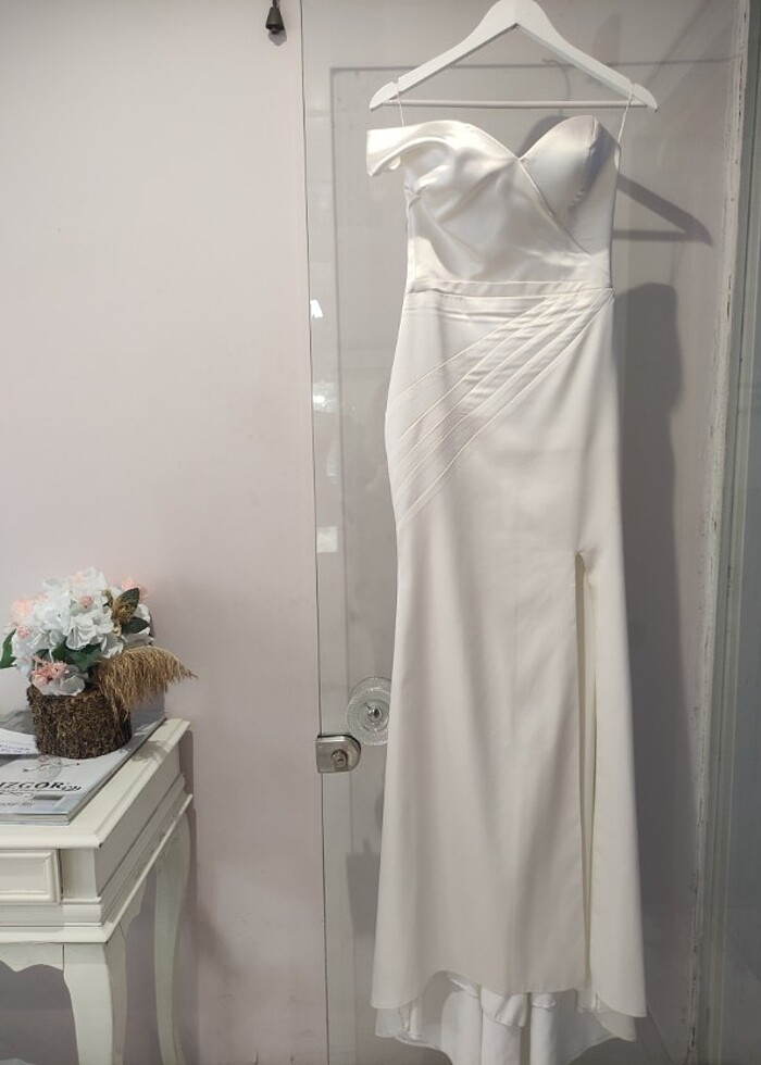 Satan balık nikah elbisesi gelinlik - Görsel 2