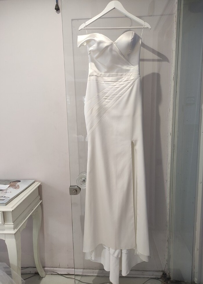 Satan balık nikah elbisesi gelinlik - Görsel 3