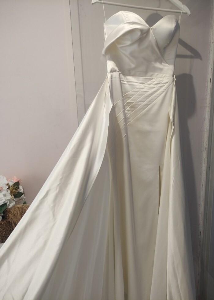 Satan balık nikah elbisesi gelinlik - Görsel 4