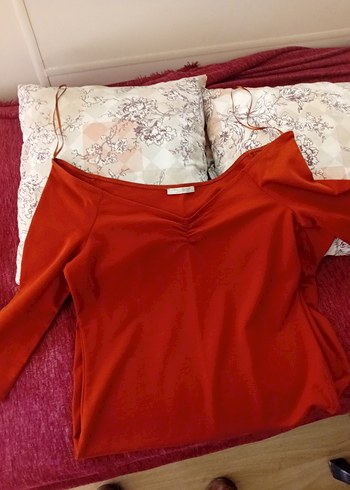 Zara Trafaluc Kırmızı  bayan penye - Görsel 9