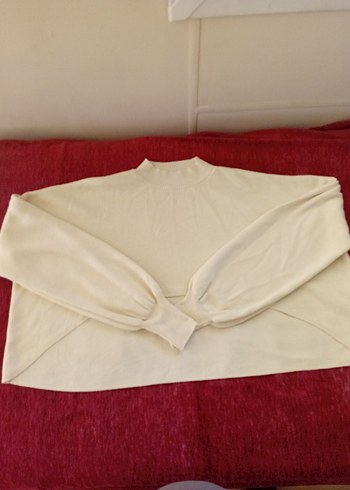 Bisiklet yaka,bol dökümlü yün kazak.Kullanılmadı. - Görsel 2