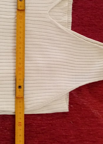 Beyaz V Yakalı Kadın Örme elbise. - Görsel 3