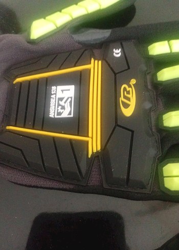 Sarı Biker Tarzı Baskılı Erkek Eldiveni - Görsel 4