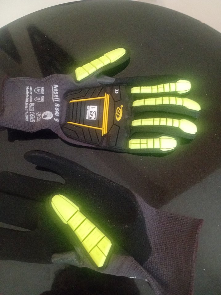 Sarı Biker Tarzı Baskılı Erkek Eldiveni - Görsel 5