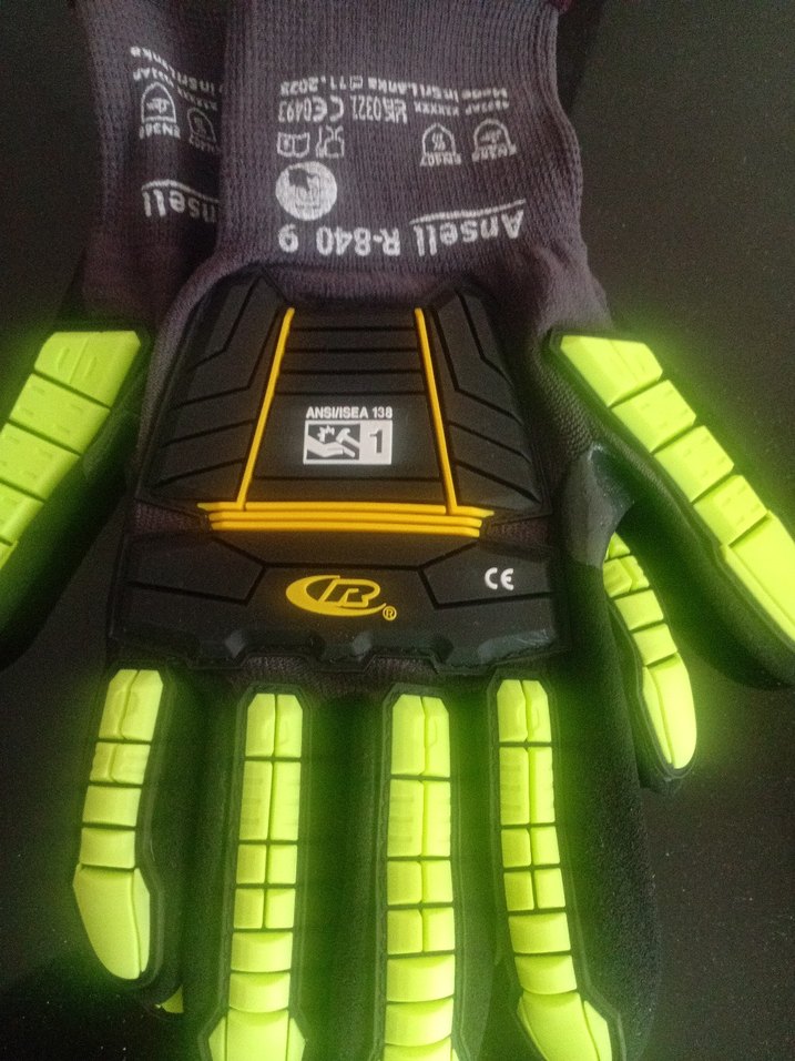 Sarı Biker Tarzı Baskılı Erkek Eldiveni - Görsel 3