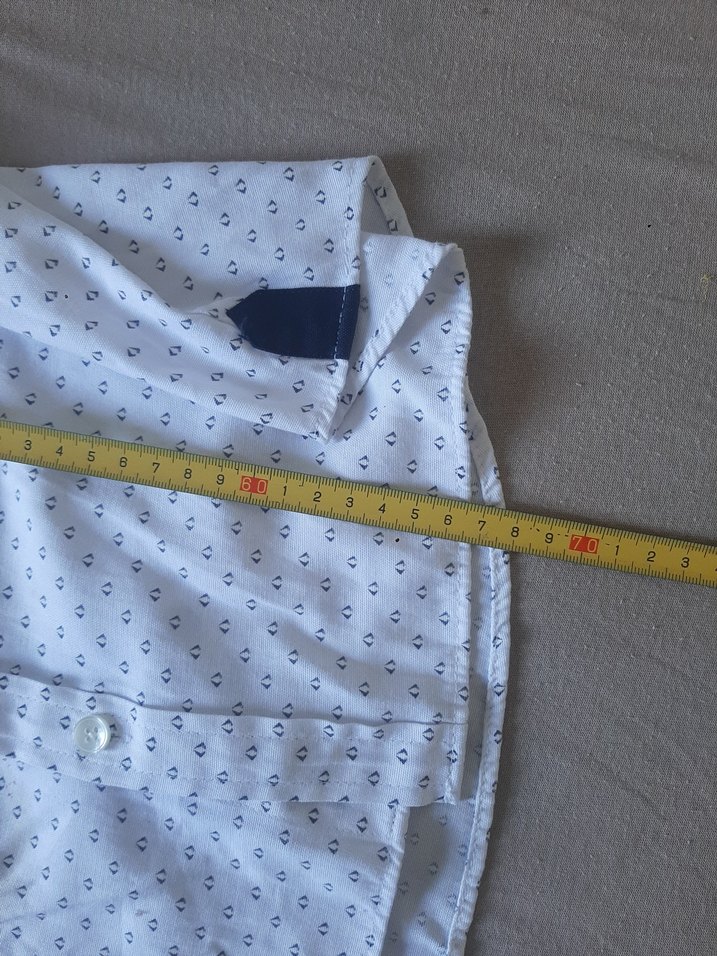 Erkek Beyaz Desenli Kısa Kollu Gömlek - Görsel 4
