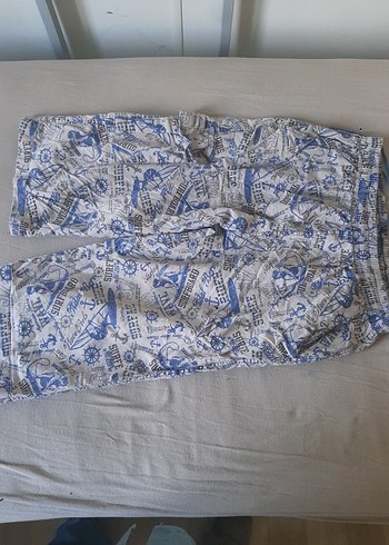 Bohem Tarzı Erkek Mini Desenli Mavi Şort - Görsel 5