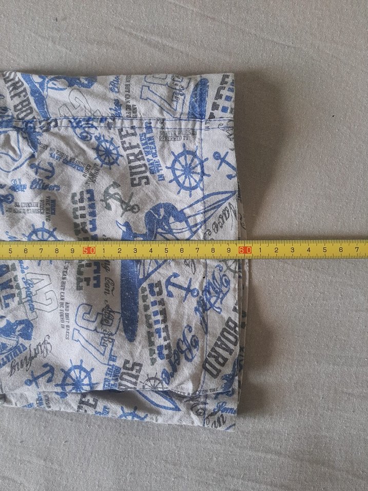 Bohem Tarzı Erkek Mini Desenli Mavi Şort - Görsel 4