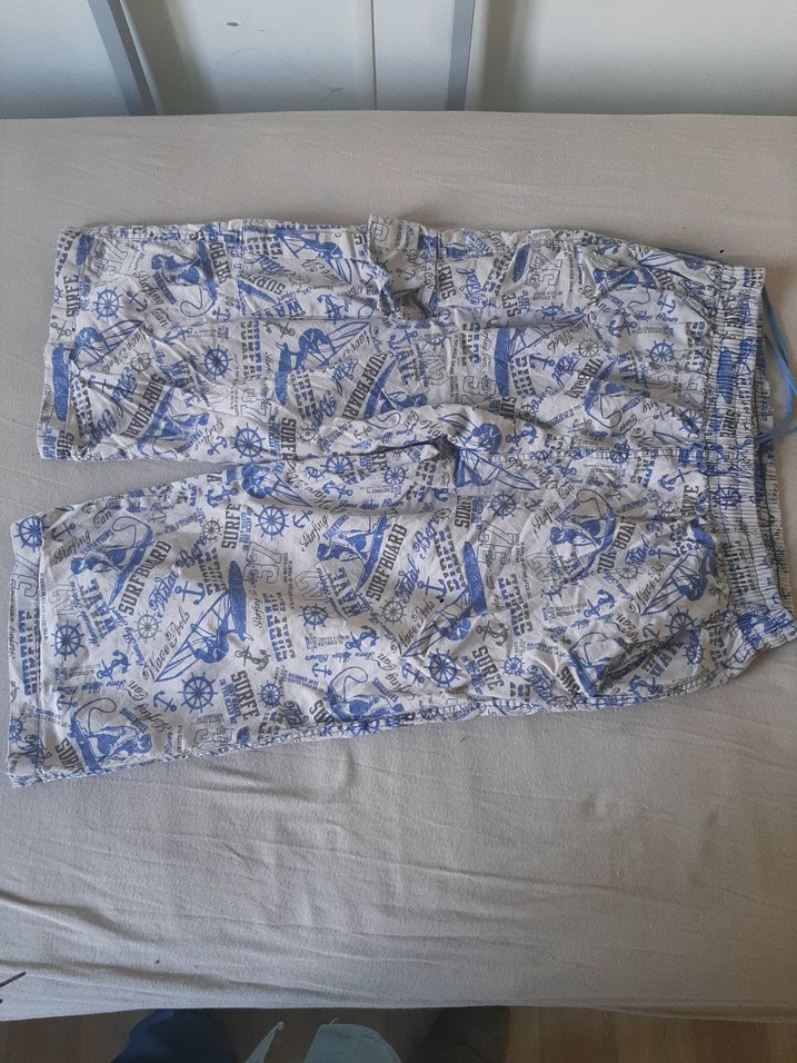 Bohem Tarzı Erkek Mini Desenli Mavi Şort - Görsel 5