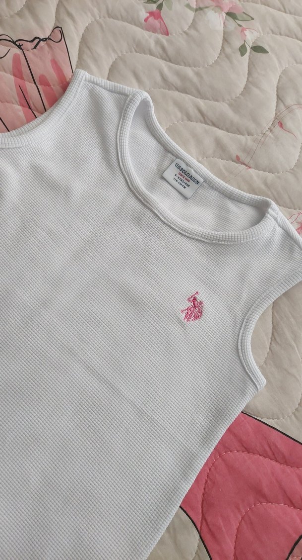 Beyaz Kız Çocuk kolsuz t.shirt - Görsel 2