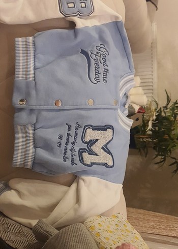 Pastel Mavi kız çocuk kolej mont - Görsel 2