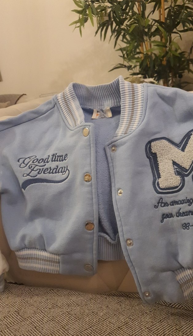 Pastel Mavi kız çocuk kolej mont - Görsel 3