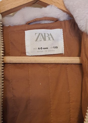 Kızlar için Bej Peluş Kapüşonlu Ceket zara - Görsel 2