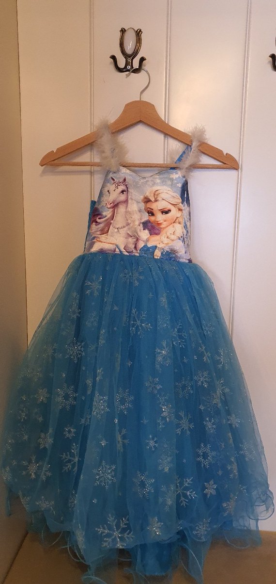 Mavi Straplez Çocuk Abiye Elbise elsa - Görsel 2