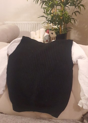 Siyah Kadın Triko Süveter - Görsel 3