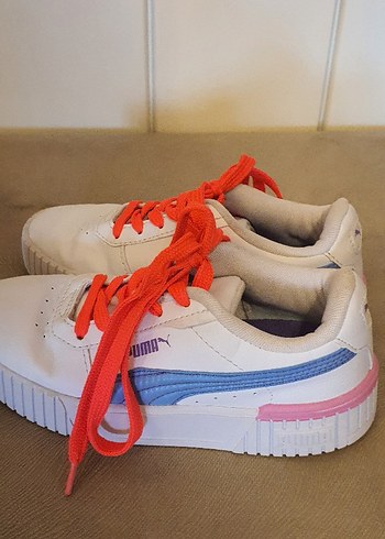 Kız Çocuk Beyaz Renkli Çizgili Spor Ayakkabı puma 32 numara - Görsel 2