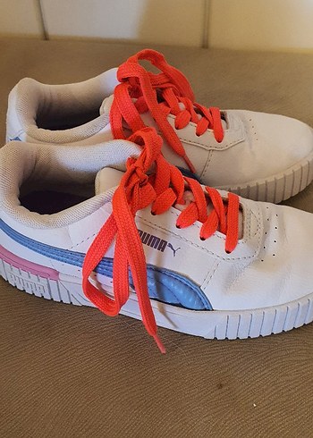 Kız Çocuk Beyaz Renkli Çizgili Spor Ayakkabı puma 32 numara - Görsel 3