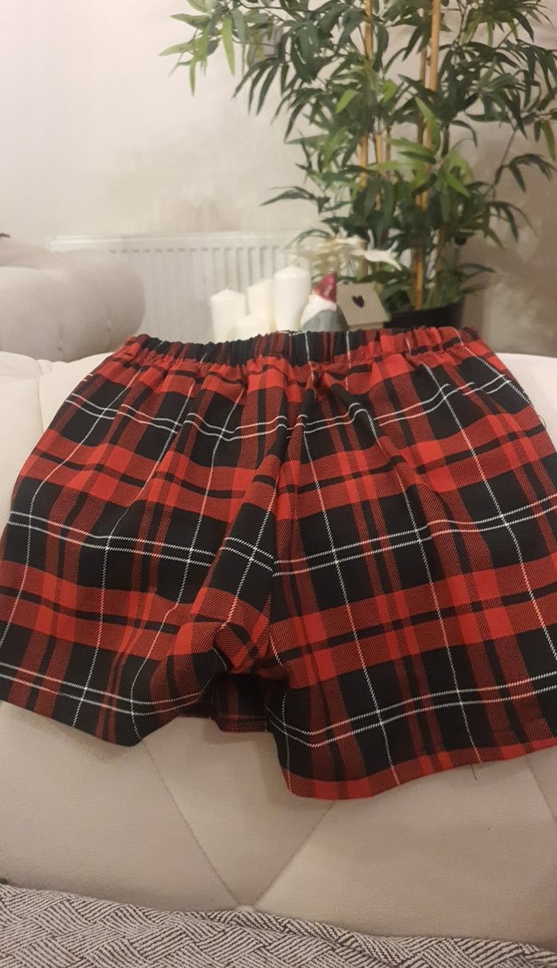 Tokalı Kırmızı Ekose Mini Etek - Görsel 2