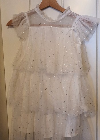 Fırfırlı Beyaz Kız Çocuk Elbisesi lcw - Görsel 2