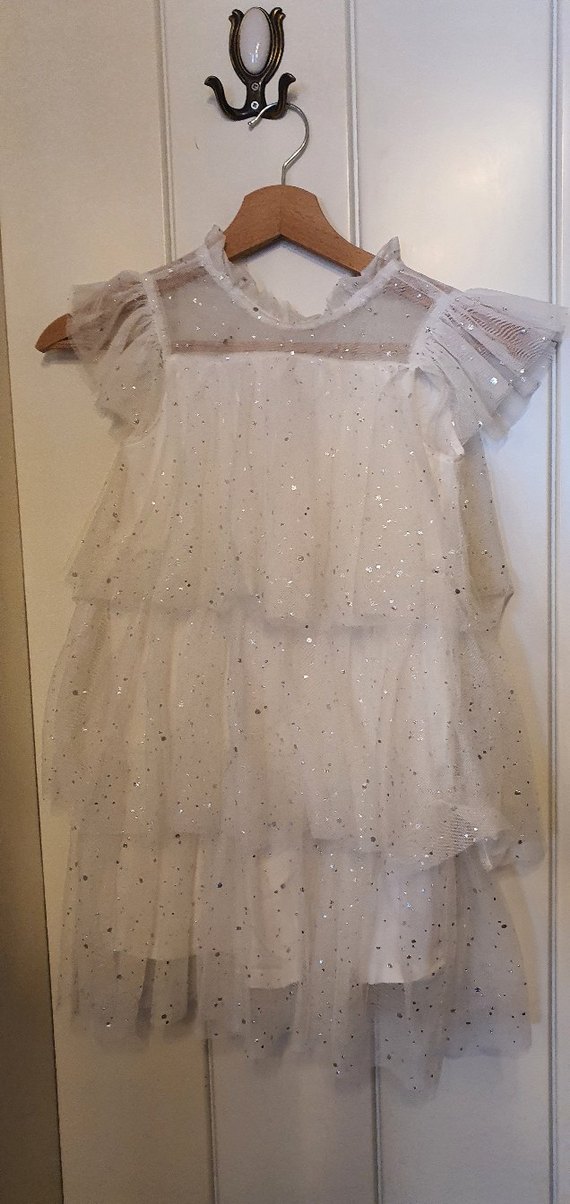 Fırfırlı Beyaz Kız Çocuk Elbisesi lcw - Görsel 2