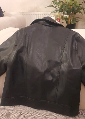 Zara Siyah Kız Deri Biker Ceket - Görsel 6