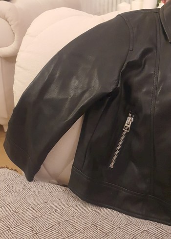 Zara Siyah Kız Deri Biker Ceket - Görsel 4