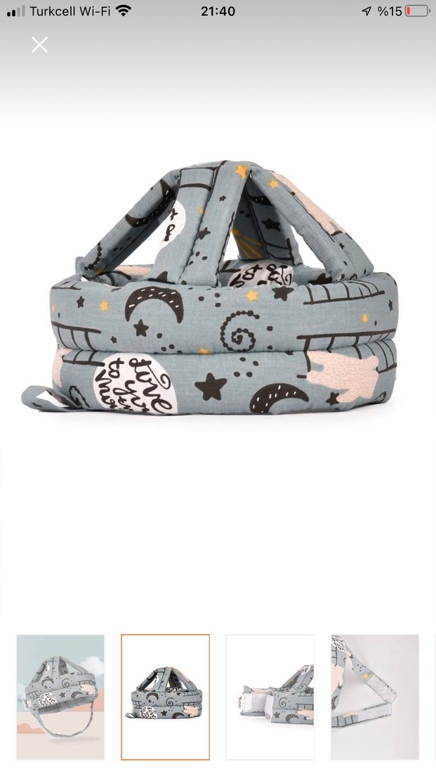 Gri Desenli Çocuk Koruyucu Kask - Görsel 2