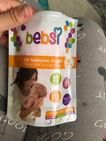 Süt saklama poşeti ve göğüs pedi