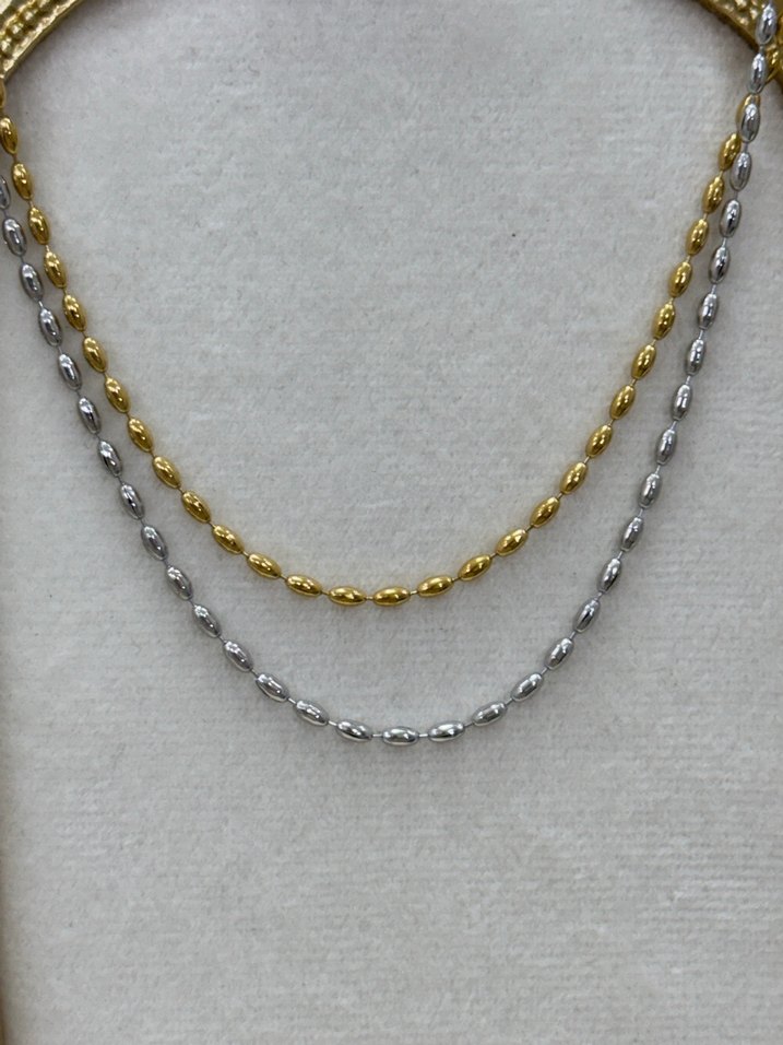 Çelik minimal topçuk arpa zincir kolye - Görsel 2